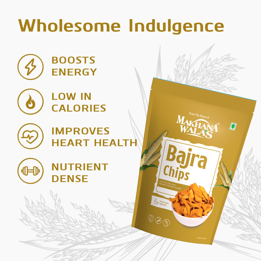 Crunchy bajra chips seasoned with salt and spices